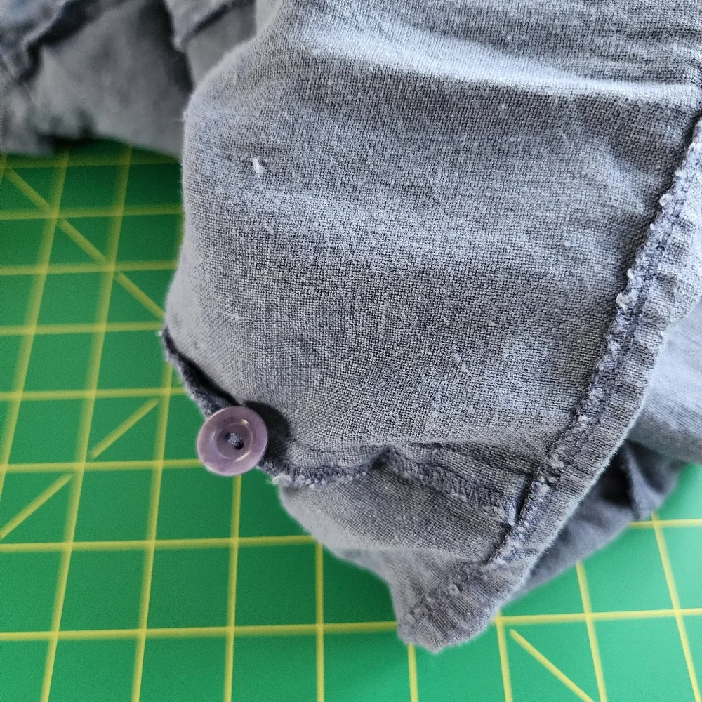 Flax Lightweight Long-Sleeve Linen Button Cardigan - Dusty Blue - Picture 6 of 12